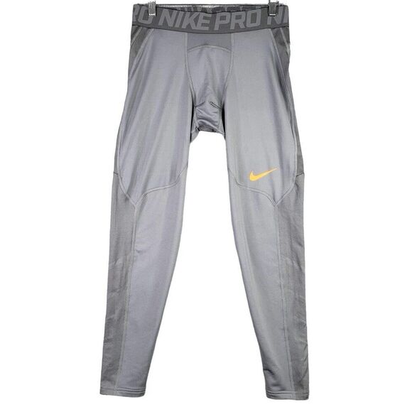 Nike Pro Leggings Women’s Size Large L Gray Hyperwarm Training Compression - Picture 2 of 13